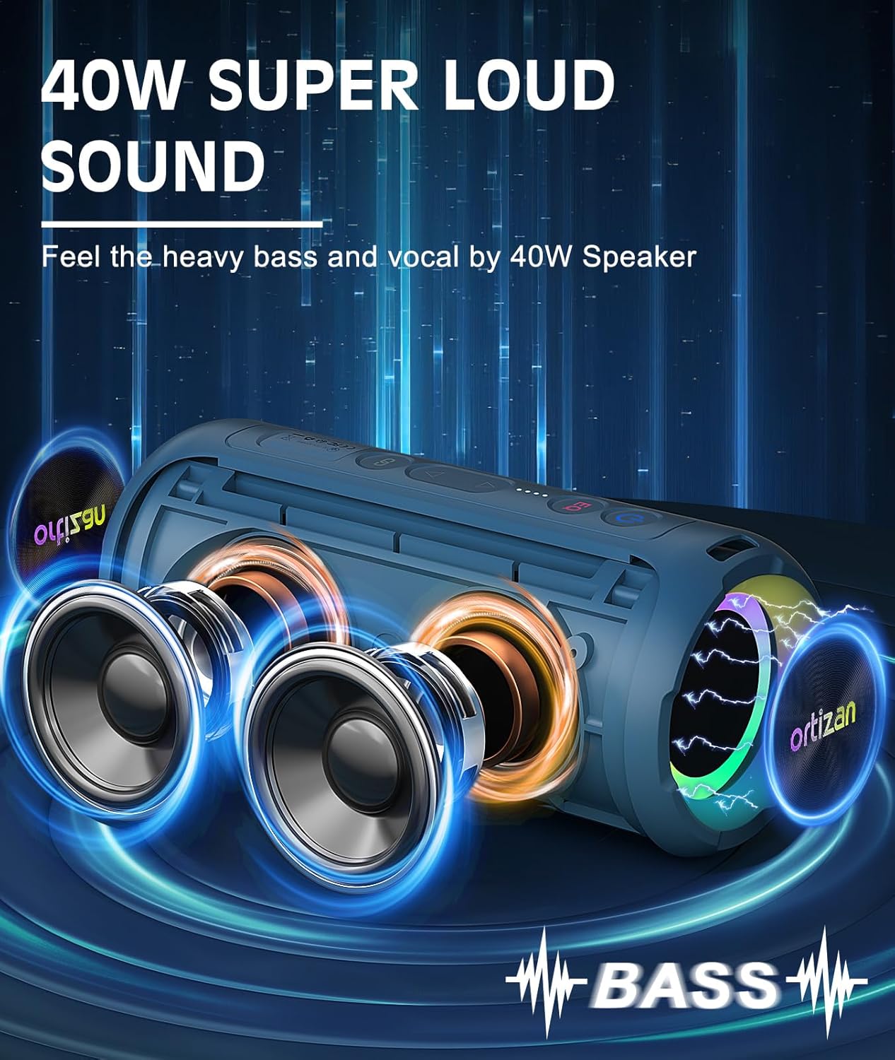Altavoz Bluetooth inalámbrico  - Portable Bluetooth Speaker Waterproof Ipx7 reseña y precio